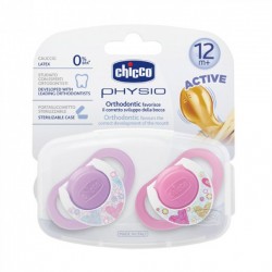 Chicco 2 li Physio Kauçuk Emzik 12 ay+ Kız Chicco 2 li Physio Kauçuk Emzik 12 ay+ Kız