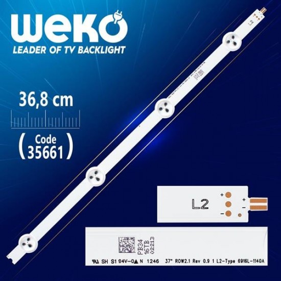 37 ROW2.1 REV 0.9 1 L2-TYPE 6916L-1140A - 36.8 CM 4 LEDLİ - (WK-1140)