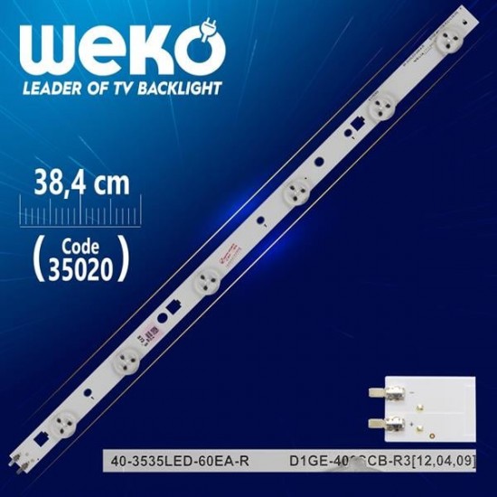 39-3535LED-60EA-R - D1GE-390SCB-R1 - 38.4 CM 6 LEDLİ (WK-805)