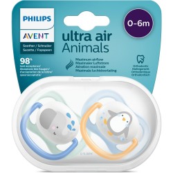 Philips Avent Ultra Air Animals 2li Emzik 0-6 Ay - Erkek Philips Avent Ultra Air Animals 2li Emzik 0-6 Ay - Erkek