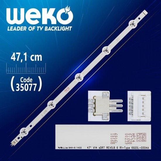 47 V14 SDRT REV0.8 6 R1-TYPE 6920L-0504A - 47.1 CM 5 LEDLİ - (WK-838) WEKOST