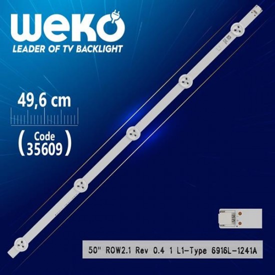 50 ROW2.1 REV 0.4 1 L1-TYPE 6916L-1241A - 49.6 CM 5 LEDLİ - (WK-509)