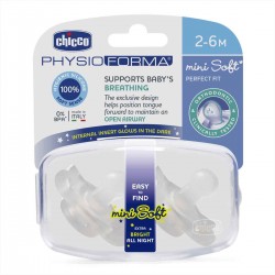 Chicco Gece Parlayan PhysioForma Mini Soft 2li Emzik 2-6 Ay Chicco Gece Parlayan PhysioForma Mini Soft 2li Emzik 2-6 Ay