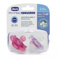 Chicco PhysioForma Mini Soft 2li Emzik 2-6 Ay Kız Chicco PhysioForma Mini Soft 2li Emzik 2-6 Ay Kız