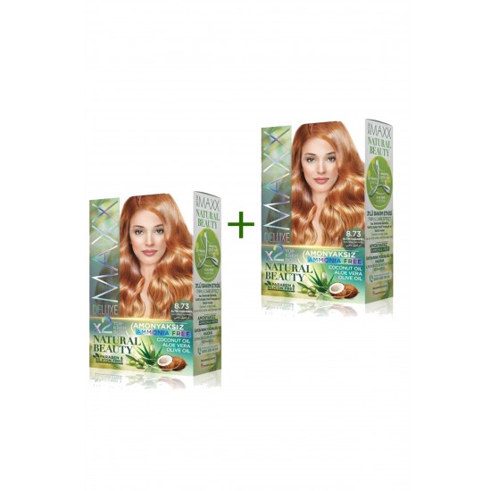 2 Paket Natural Beauty Amonyaksız Saç Boyası 8.73 Altın Karamel