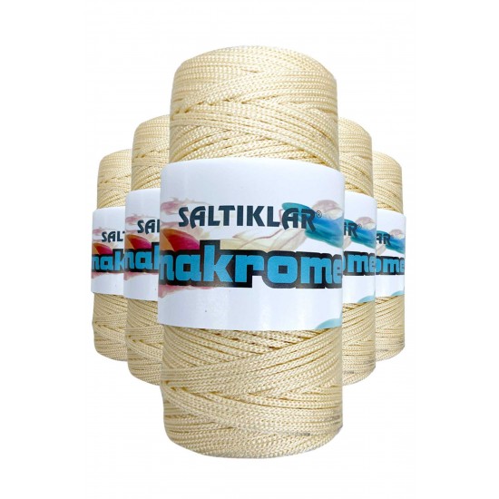 5 Adet Polyester Makrome İpi 270 Krem 100 gr