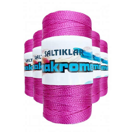 5 Adet Polyester Makrome İpi 1538 Fuşya 100 gr