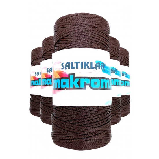 5 Adet Polyester Makrome İpi 2070 Kahve 100 gr