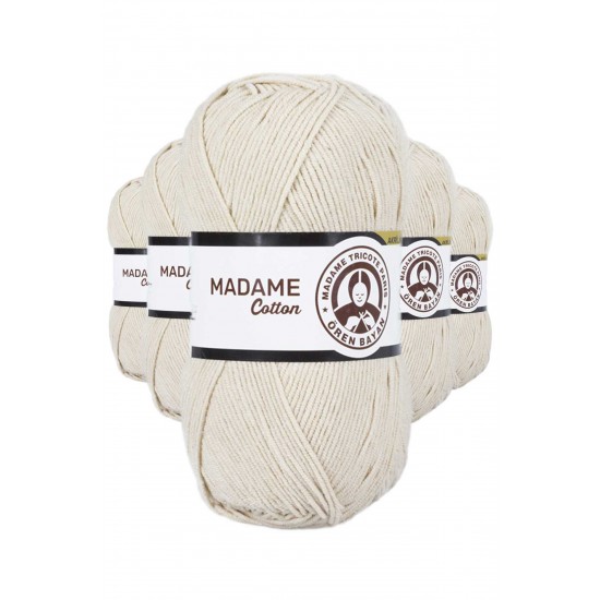 5 Adet Madame Cotton El Örgü İpi Yünü 100 gr 005 Bej