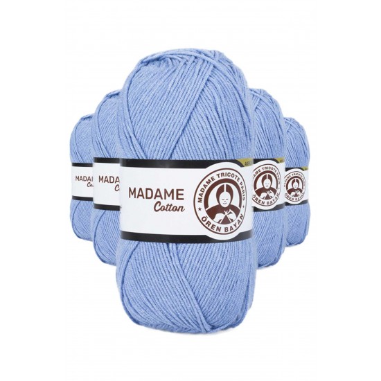 5 Adet Madame Cotton El Örgü İpi Yünü 100 gr 013 Koyu Mavi