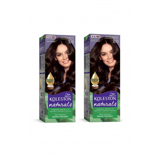 Naturals Saç Boyası Koyu Kahve 3/0 2x Paket