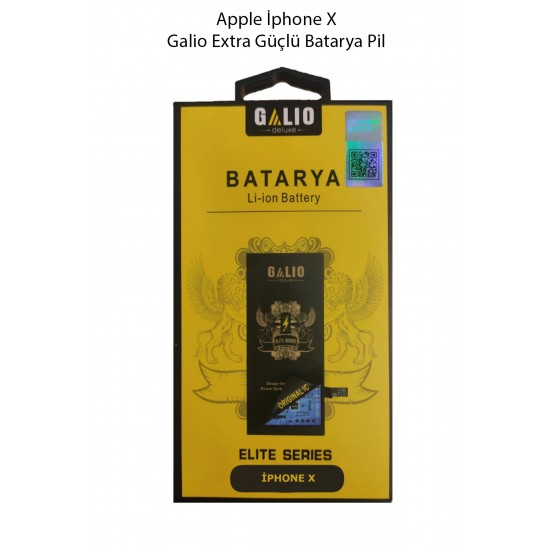 Apple İphone X Galio Extra Güçlü Batarya Pil