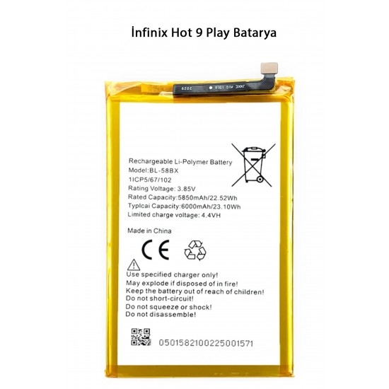 İnfinix Hot 9 Play Batarya Pil