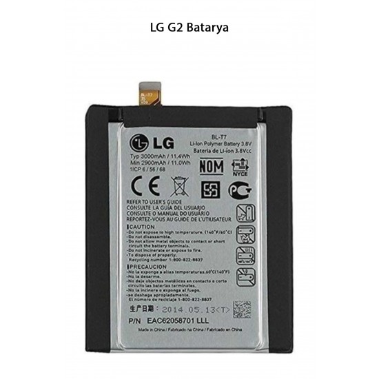 LG G2 Telefonlarla Uyumlu Batarya Pil 2900 mAh