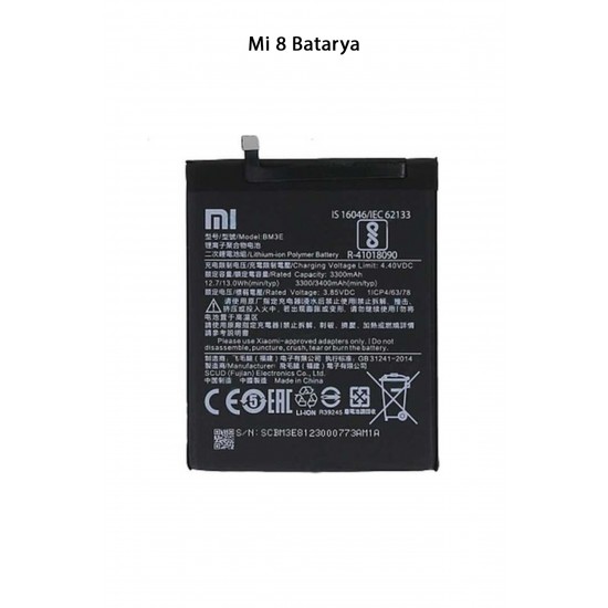 Mi 8 Telefonlarla Uyumlu Batarya Pi 3400 mAh