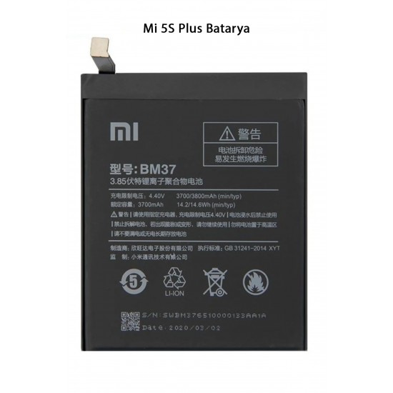 Mi 5 S Plus Telefonlarla Uyumlu Batarya 3800 mAh