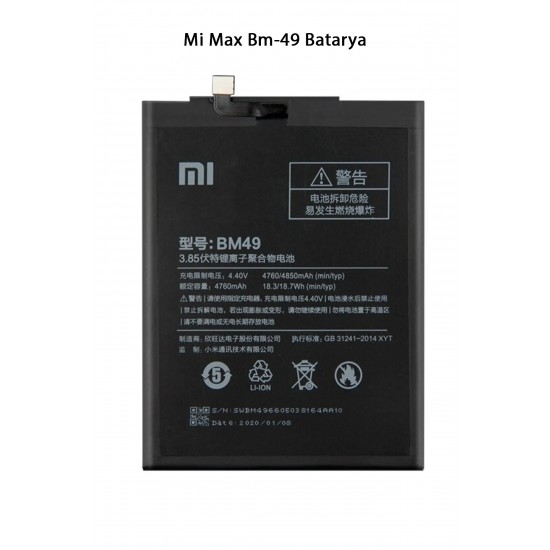 Mi Max Bm-49 Telefonlarla Uyumlu Batarya 4850 mAh