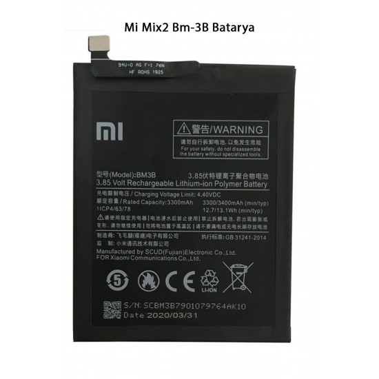 Mi Mix2 Bm-3B Telefonlarla Uyumlu Batarya 3400 mAh