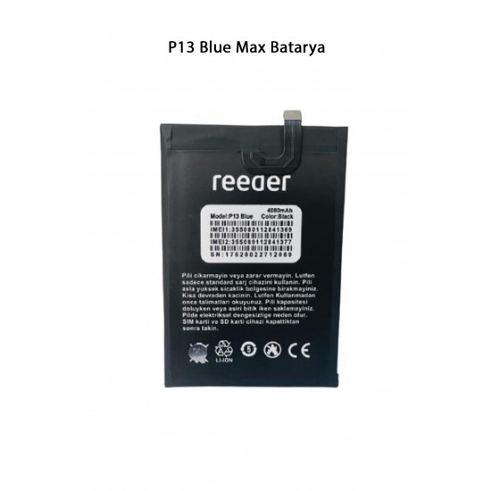 Reeder P13 Blue Max Telefonlarla Uyumlu Batarya 4080 mAh