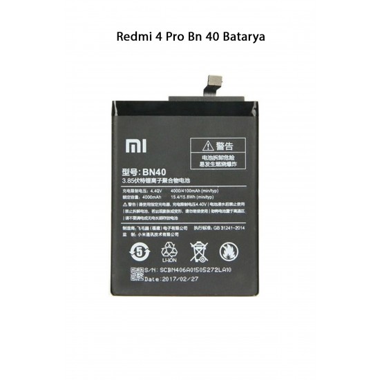 Redmi 4 Pro Telefonlarla Uyumlu Batarya 4000 mAh