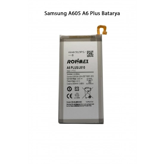 Samsung A605 A6 Plus Telefonlarla Uyumlu Batarya 3500 mAh