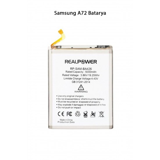 Samsung A72 Telefonlarla Uyumlu Batarya 5000 mAh