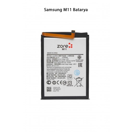 Samsung M11 Telefonlarla Uyumlu Batarya 5000 mAh