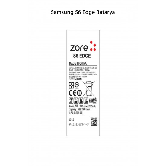 Samsung S6 Edge Telefonlarla Uyumlu Batarya 2600 mAh