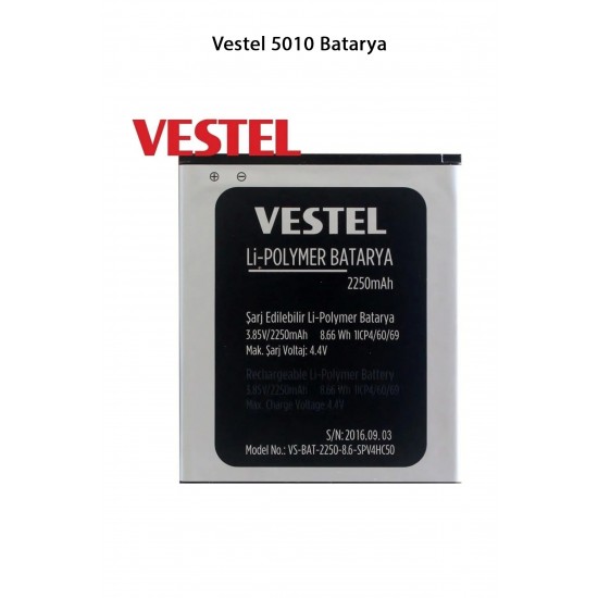 Vestel 5010 Telefonlarla Uyumlu Batarya 2250 mAh