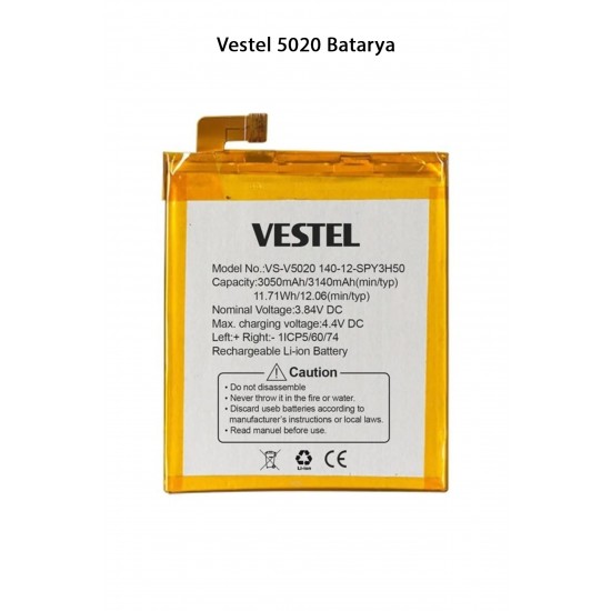 Vestel 5020 Telefonlarla Uyumlu Batarya 3140 mAh