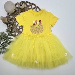 1-2-3 Yaş Tül Fiyonk Çiçekler Nakışlı Astarlı Kız Bebek Tütü Elbisesi 1-2-3 Yaş Tül Fiyonk Çiçekler Nakışlı Astarlı Kız Bebek Tütü Elbisesi