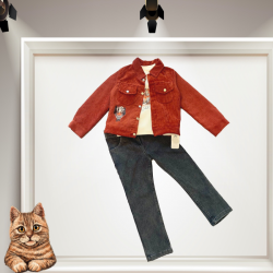 3-4-5 Yaş Fitilli Kadife Ceket Kot Pantolonlu 3lü Kız Erkek Çocuk Takımı 3-4-5 Yaş Fitilli Kadife Ceket Kot Pantolonlu 3lü Kız Erkek Çocuk Takımı