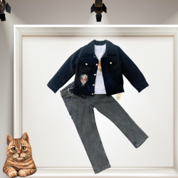 3-4-5 Yaş Fitilli Kadife Ceket Kot Pantolonlu 3lü Kız Erkek Çocuk Takımı 3-4-5 Yaş Fitilli Kadife Ceket Kot Pantolonlu 3lü Kız Erkek Çocuk Takımı
