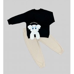 1-2-3 Yaş Filli Sallanan Ayak Desenli Likra Penye Kumaş Sweat Pantolonlu Kız Erkek 2li Çocuk Takımı 1-2-3 Yaş Filli Sallanan Ayak Desenli Likra Penye Kumaş Sweat Pantolonlu Kız Erkek 2li Çocuk Takımı