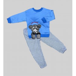 1-2-3 Yaş Filli Sallanan Ayak Desenli Likra Penye Kumaş Sweat Pantolonlu Kız Erkek 2li Çocuk Takımı 1-2-3 Yaş Filli Sallanan Ayak Desenli Likra Penye Kumaş Sweat Pantolonlu Kız Erkek 2li Çocuk Takımı