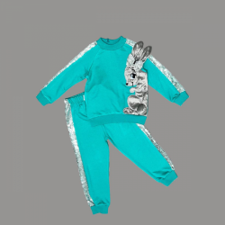 1-2-3 Yaş Payetli Pelüş Tavşan Desenli Likra Penye Kumaş Sweat Pantolonlu Kız 2li Çocuk Takımı 1-2-3 Yaş Payetli Pelüş Tavşan Desenli Likra Penye Kumaş Sweat Pantolonlu Kız 2li Çocuk Takımı