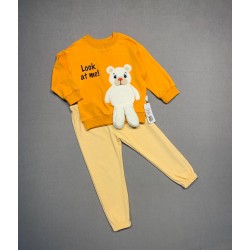 2-3-4 Yaş Ayıcık Sallanan Ayak Desenli Likra Penye Kumaş Sweat Pantolonlu Kız Erkek 2li Çocuk Takımı 2-3-4 Yaş Ayıcık Sallanan Ayak Desenli Likra Penye Kumaş Sweat Pantolonlu Kız Erkek 2li Çocuk Takımı