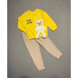 2-3-4 Yaş Ayıcık Sallanan Ayak Desenli Likra Penye Kumaş Sweat Pantolonlu Kız Erkek 2li Çocuk Takımı 2-3-4 Yaş Ayıcık Sallanan Ayak Desenli Likra Penye Kumaş Sweat Pantolonlu Kız Erkek 2li Çocuk Takımı