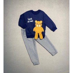 2-3-4 Yaş Ayıcık Sallanan Ayak Desenli Likra Penye Kumaş Sweat Pantolonlu Kız Erkek 2li Çocuk Takımı 2-3-4 Yaş Ayıcık Sallanan Ayak Desenli Likra Penye Kumaş Sweat Pantolonlu Kız Erkek 2li Çocuk Takımı