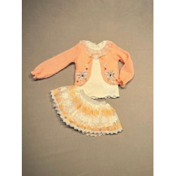 1-2-3 Yaş Brode Etekli Örme Hırkalı Uzun Kollu Sweat 3lü Kız Çocuk Takımı 1-2-3 Yaş Brode Etekli Örme Hırkalı Uzun Kollu Sweat 3lü Kız Çocuk Takımı