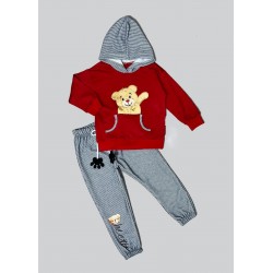 2-3-4 Yaş Pelüş Ayı Desenli Kapşonlu Uzun Kollu Penye Sweat 2li Erkek Çocuk Takımı 2-3-4 Yaş Pelüş Ayı Desenli Kapşonlu Uzun Kollu Penye Sweat 2li Erkek Çocuk Takımı