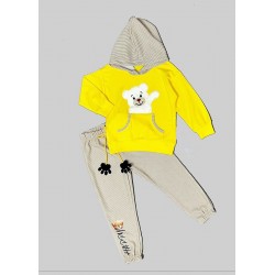 2-3-4 Yaş Pelüş Ayı Desenli Kapşonlu Uzun Kollu Penye Sweat 2li Erkek Çocuk Takımı 2-3-4 Yaş Pelüş Ayı Desenli Kapşonlu Uzun Kollu Penye Sweat 2li Erkek Çocuk Takımı