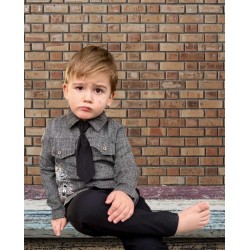 3-4-5 Yaş Kravatlı Keten Gömlek Gabardin Pantolon Uzun Kollu 3lü Erkek Çocuk Takımı 3-4-5 Yaş Kravatlı Keten Gömlek Gabardin Pantolon Uzun Kollu 3lü Erkek Çocuk Takımı