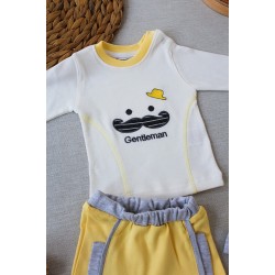 3-6 6-9 9-12 Ay Gentleman Erkek Nakışlı Şapkalı Uzun Kollu Sweat 3lü Erkek Bebek Takımı 3-6 6-9 9-12 Ay Gentleman Erkek Nakışlı Şapkalı Uzun Kollu Sweat 3lü Erkek Bebek Takımı