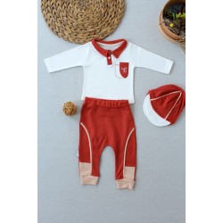 3-6 6-9 9-12 Ay Efendi Nakışlı Cep Şapkalı Uzun Kollu Sweat 3lü Erkek Bebek Takımı 3-6 6-9 9-12 Ay Efendi Nakışlı Cep Şapkalı Uzun Kollu Sweat 3lü Erkek Bebek Takımı