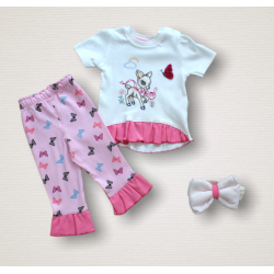 6-9 9-12 12-18 Ay Ceylanın Rüyası Baskılı Bandanalı Kısa Kollu Sweat 3lü Kız Bebek Takımı 6-9 9-12 12-18 Ay Ceylanın Rüyası Baskılı Bandanalı Kısa Kollu Sweat 3lü Kız Bebek Takımı