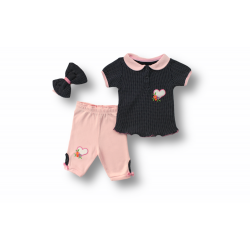 3-6 6-9 9-12 12-18 Ay Uzayın Kalbi Nakışlı Bandanalı Kısa Kollu Sweat 3lü Kız Bebek Takımı 3-6 6-9 9-12 12-18 Ay Uzayın Kalbi Nakışlı Bandanalı Kısa Kollu Sweat 3lü Kız Bebek Takımı