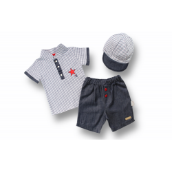 6-9 9-12 12-18 Ay Vip Yaka Şapkalı Kısa Kollu Sweat 3lü Erkek Bebek Takımı 6-9 9-12 12-18 Ay Vip Yaka Şapkalı Kısa Kollu Sweat 3lü Erkek Bebek Takımı