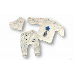 3-6 6-9 9-12 Ay Kutup Yıldızı Nakışlı Bandajlı Uzun Kollu Sweat 3lü Erkek Bebek Takımı 3-6 6-9 9-12 Ay Kutup Yıldızı Nakışlı Bandajlı Uzun Kollu Sweat 3lü Erkek Bebek Takımı