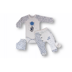 3-6 6-9 9-12 Ay Kutup Yıldızı Nakışlı Bandajlı Uzun Kollu Zıbınlı 3lü Erkek Bebek Takımı 3-6 6-9 9-12 Ay Kutup Yıldızı Nakışlı Bandajlı Uzun Kollu Zıbınlı 3lü Erkek Bebek Takımı